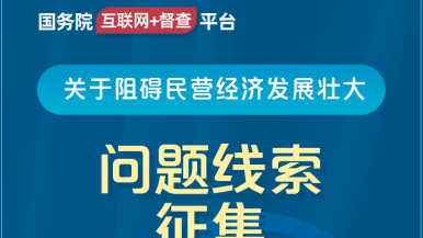 操外国大骚逼国务院“互联网+督查”平台公开征集阻碍民营经济发展壮大问题线索